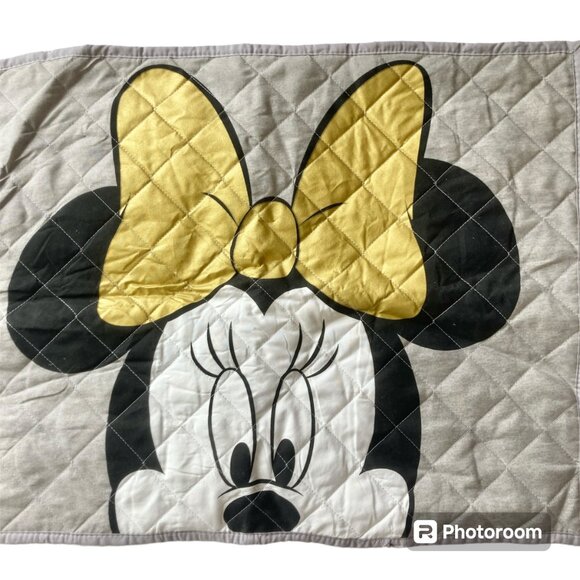 Vintage Disney Minnie Mouse Quilted Pillow Case Standard Size 20" X 26" Gray - Picture 11 of 11